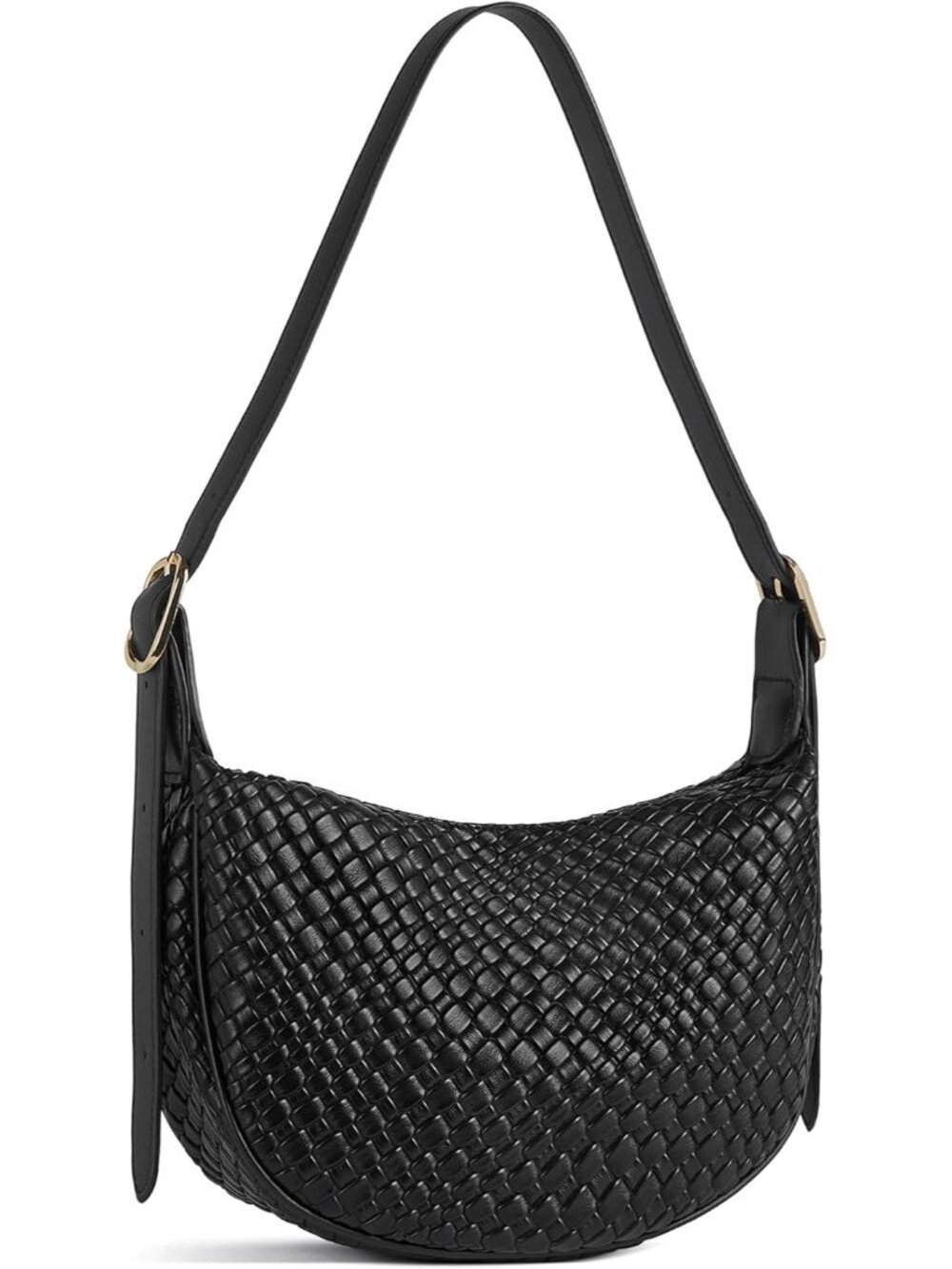 Purses for Women Crescent Crossbody Bag Vegan Leather Shoulder Hobo Handbag Adju